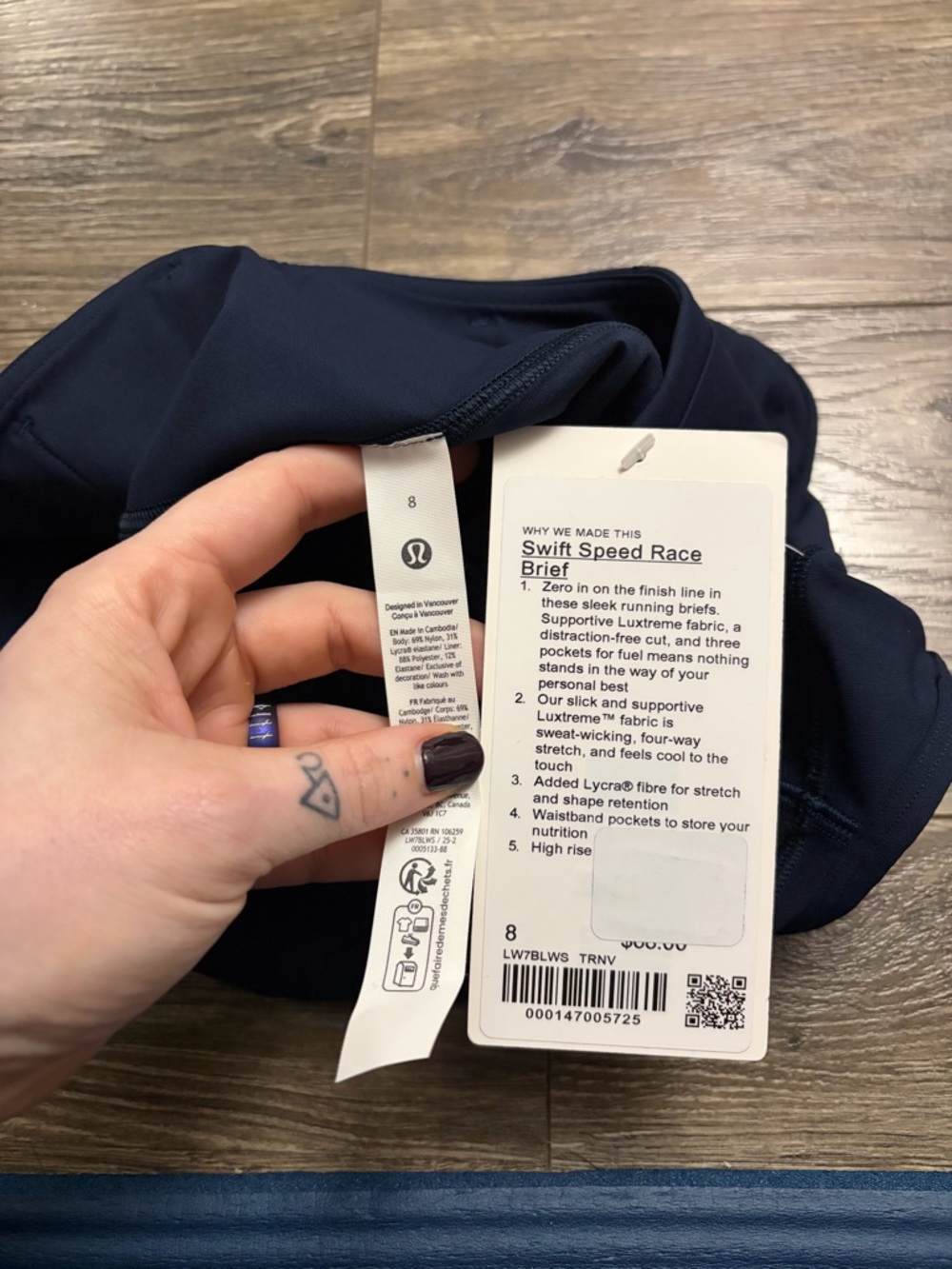 NWT Lululemon Swift Speed High-Rise Race Brief (True Navy) Size 8 - Picture 3 of 6